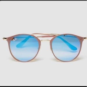 RAY BAN Aviators- Blue Lens/ Nude Frames